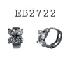 Cubic Zirconia Huggies Earrings in Brass