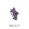 Cubic Zirconia Butterflies Fashion Ring in Brass