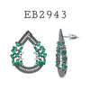 Cubic Zirconia Fashion Drop Rhodium Plated Brass Earrings