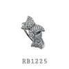 Cubic Zirconia Butterflies Fashion Ring in Brass