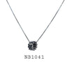 Black Cubic Zirconia Necklace in Brass