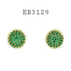 Cubic Zirconia Gold Plated Studs Brass Earrings