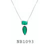 Green Cubic Zirconia Necklace in Brass