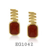 18K Gold-Filled Red Agate Drop Earrings