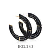 18K Gold-Filled Black Hoop Earrings