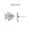 Stainless Steel Stud  Fish Earrings