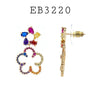 Multi Color Drop Cubic Zirconia Earrings in Brass