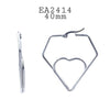 Geometric Shaped Heart Huggie Stainless Steel Hoop Earrings