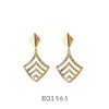 Leaf Wavy Triangle Shaped 18K Gold-Filled Drop Earrings