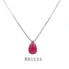 Pink Cubic Zirconia Solitaire Necklace in Brass