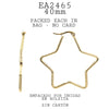 Gold Plated Star Shaped Stainless Steel Hoop Earrings