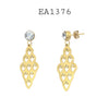 Stainless Steel Gold Plated Cubic Zirconia Drop Earrings