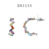 Multi Color Cubic Zirconia Hoops Earrings in Brass