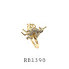 Cubic Zirconia Unicorn Fashion Ring in Brass