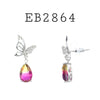 Cubic Zirconia Butterfly Fashion Drop Brass Earrings