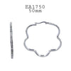 Stainless Steel 50mm Hoop Cubic Zirconia Earrings