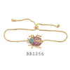 Cubic Zirconia Ladybird Lariat Bracelet in Brass