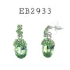 Cubic Zirconia Green Drop Brass Earrings