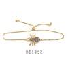 Multi Color Cubic Zirconia Spider Lariat Bracelet in Brass