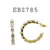 Cubic Zirconia Hoops Earrings in Brass