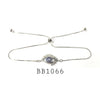Blue Cubic Zirconia Eye Bracelet in Brass