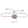 Cubic Zirconia Ladybird Lariat Bracelet in Brass
