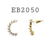 Cubic Zirconia Studs Earrings in Brass