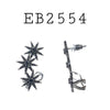 Black Rhodium Cubic Zirconia Crawler Brass Earrings