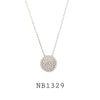 Cubic Zirconia Circle Necklace in Brass