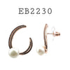 Cubic Zirconia Black Studs Brass Earrings