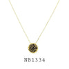 Gold Plated Cubic Zirconia Circle Necklace in Brass