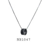 Black Cubic Zirconia Ring Necklace in Brass