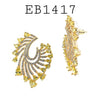 Luxurious Cocktail Fashion  Statement CZ Earrings in Brass