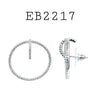 Cubic Zirconia Studs Fashion Brass Earrings