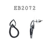 Black Rhodium Cubic Zirconia Studs Earrings in Brass