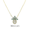 Cubic Zirconia Pineapple Necklace in Brass