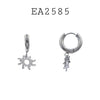 Stainless Steel Sun Star Drop Dangle Earrings