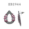 Cubic Zirconia Fashion Drop Rhodium Plated Brass Earrings
