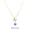Gradient Cubic Zirconia Butterfly Brass Necklace