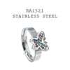 Stainless Steel Crystal Ring