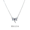 Multi Color Cubic Zirconia Butterfly Necklace in Brass