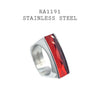 Stainless Steel Red Stone Cocktail Fashion Ring