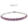 Stainless Steel Silver Crystal  All Around Bangle Bracelet