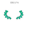 Cubic Zirconia Green Studs Earrings in Brass