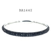 Stainless Steel Silver Crystal  All Around Bangle Bracelet