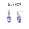 Cubic Zirconia Purple Drop Brass Earrings