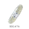 Cubic Zirconia Eternity Band Ring in Brass