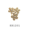 Cubic Zirconia Silver Stones Flower Fashion Ring in Brass