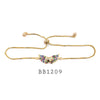 Multi Color Cubic Zirconia Heart Lariat Bracelet in Brass