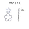Cubic Zirconia Drop Earrings in Brass